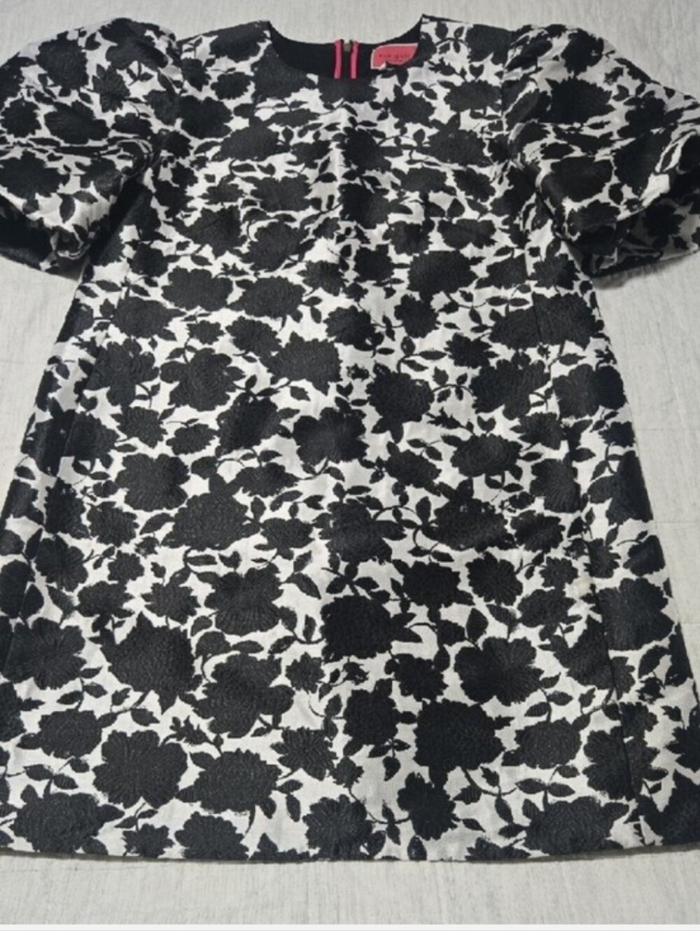 kate spade Black and White Floral Dress with Pink Label